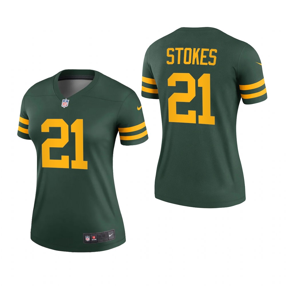 Green Bay Packers Eric Stokes Green Jersey Alternate Legend - Women's