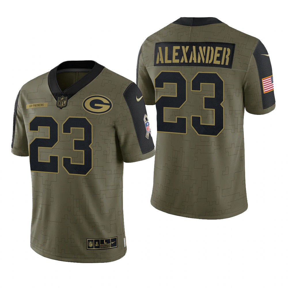 Green Bay Packers Jaire Alexander Olive Limited Jersey 2021 Salute To Service - Men's