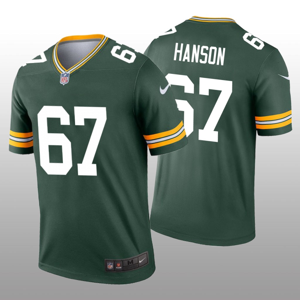 Green Bay Packers Jake Hanson Green Jersey Legend - Men's