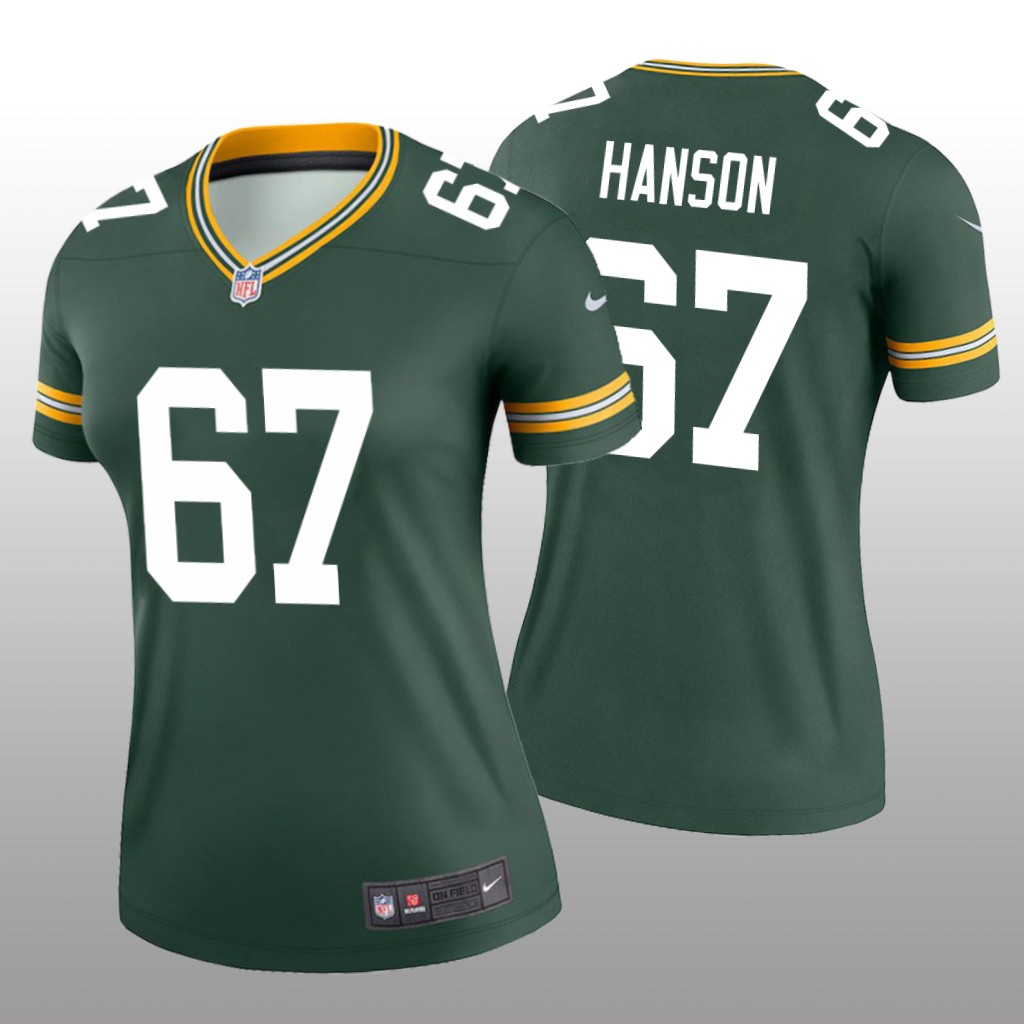 Green Bay Packers Jake Hanson Green Jersey Legend - Women's