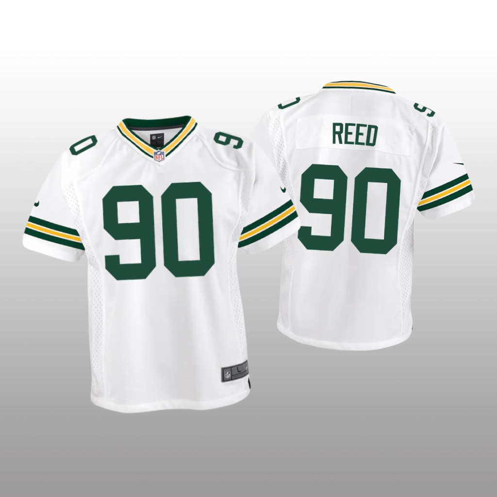 Green Bay Packers Jarran Reed White Jersey Game - Youth