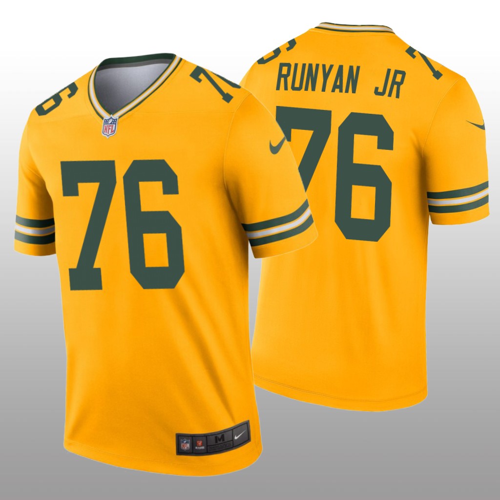 Green Bay Packers Jon Runyan Jr. Gold Jersey Inverted Legend - Men's