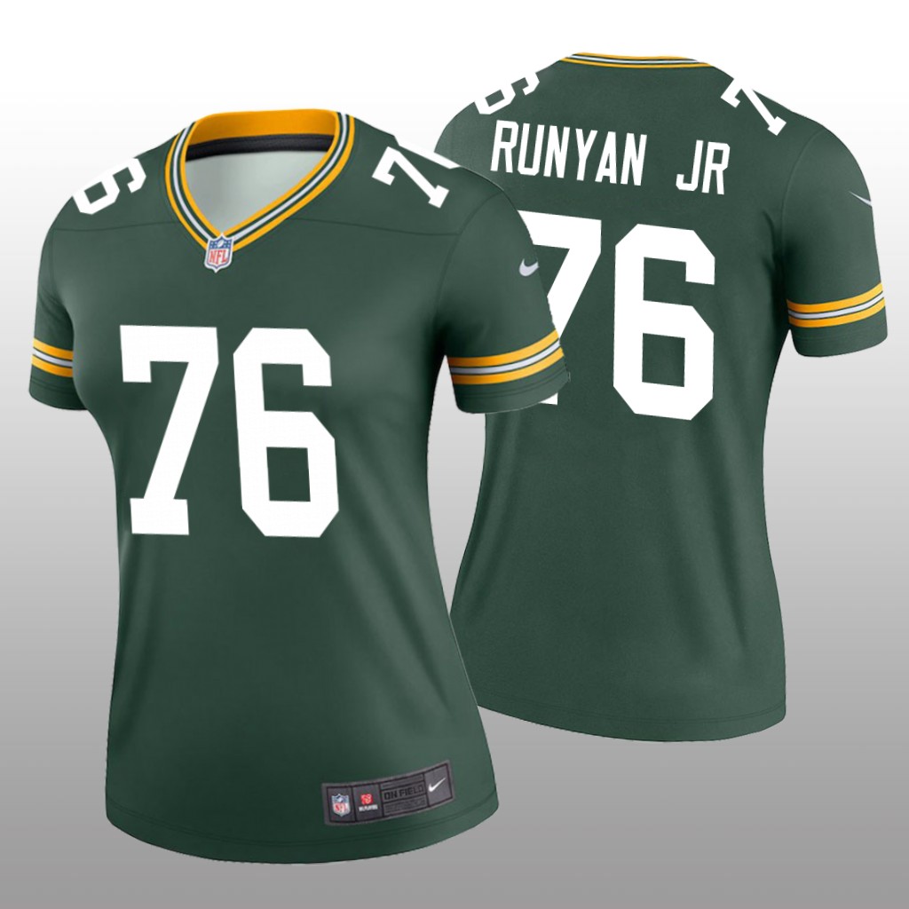 Green Bay Packers Jon Runyan Jr. Green Jersey Legend - Women's