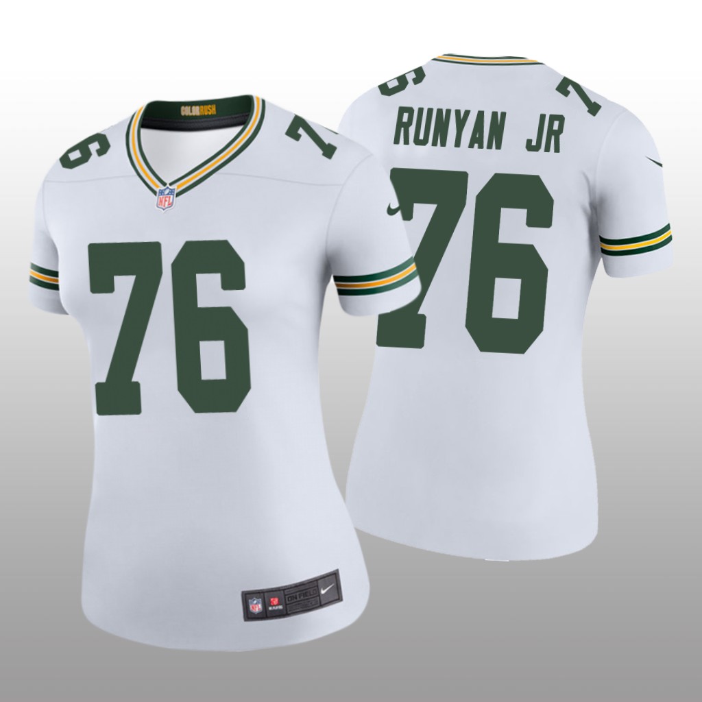 Green Bay Packers Jon Runyan Jr. White Jersey Color Rush Legend - Women's