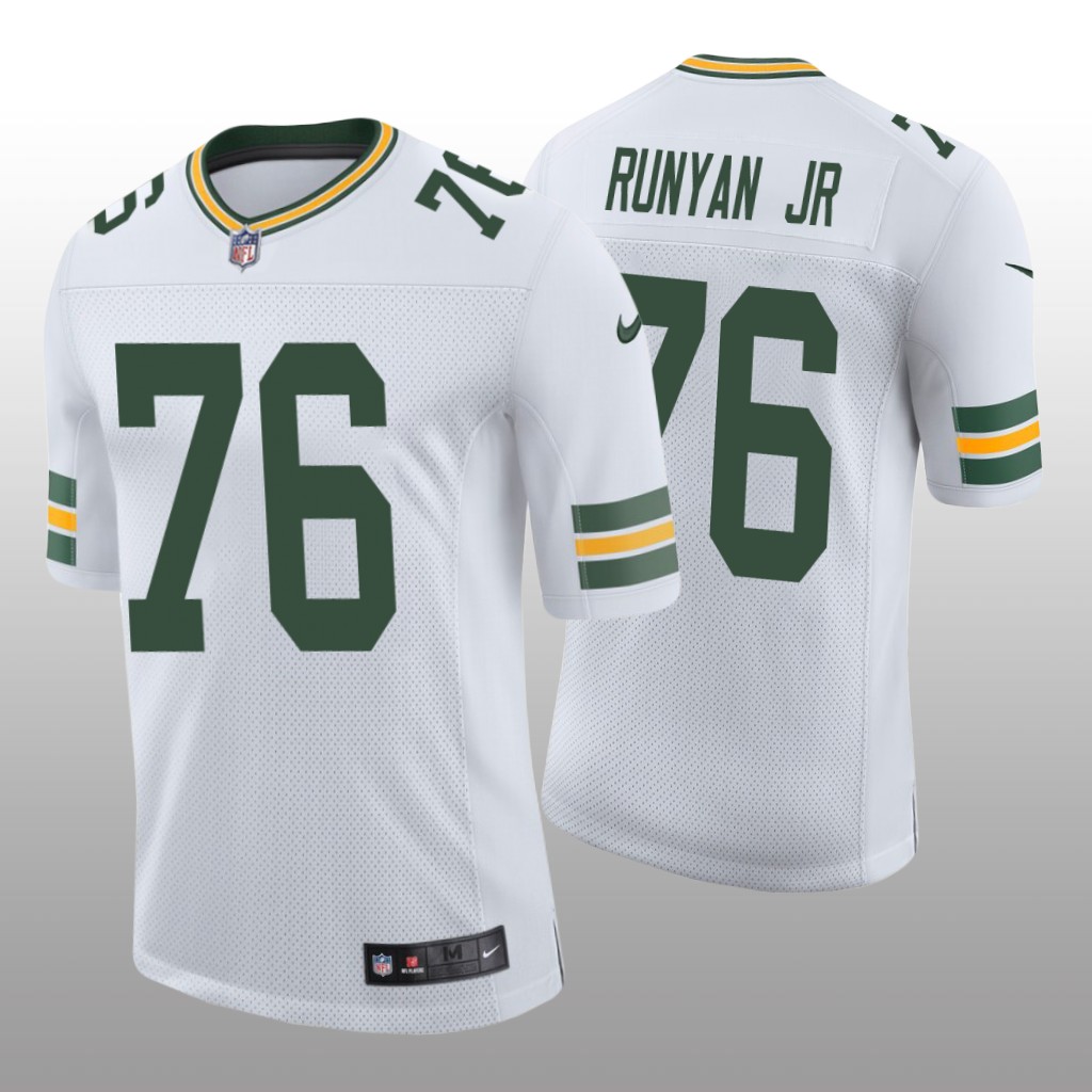 Green Bay Packers Jon Runyan Jr. White Jersey Vapor Limited - Men's
