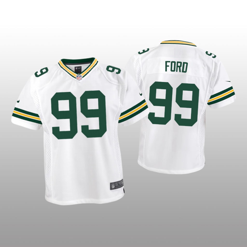 Green Bay Packers Jonathan Ford White Jersey Game - Youth