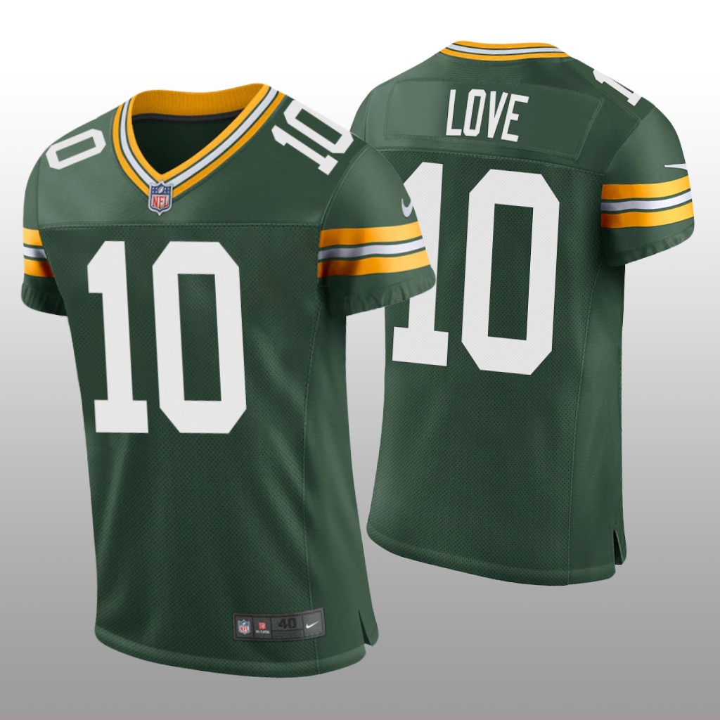 Green Bay Packers Jordan Love Green Jersey Classic Vapor Elite Men's