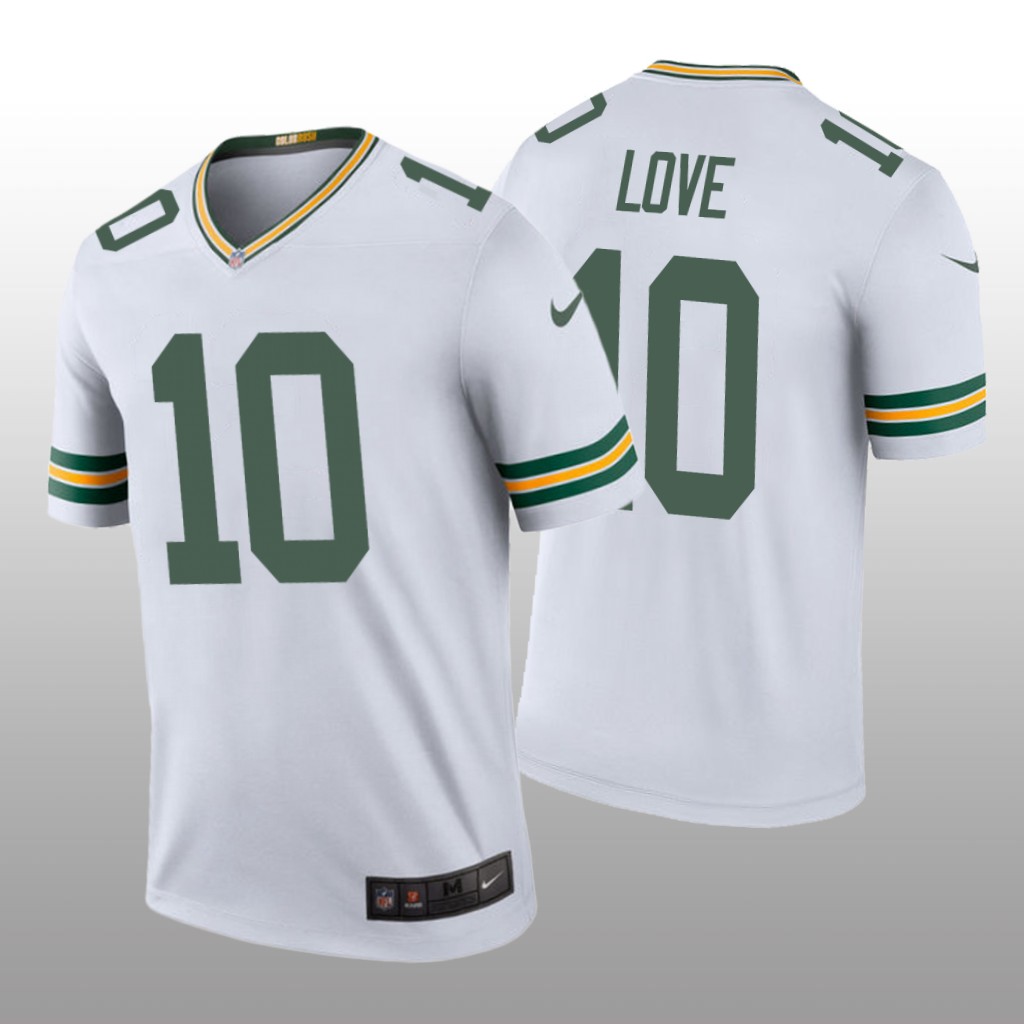 Green Bay Packers Jordan Love White Jersey Color Rush Legend - Men's