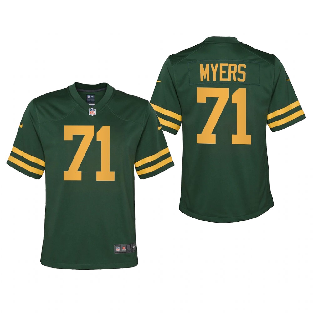 Green Bay Packers Josh Myers Green Jersey Alternate Game - Youth