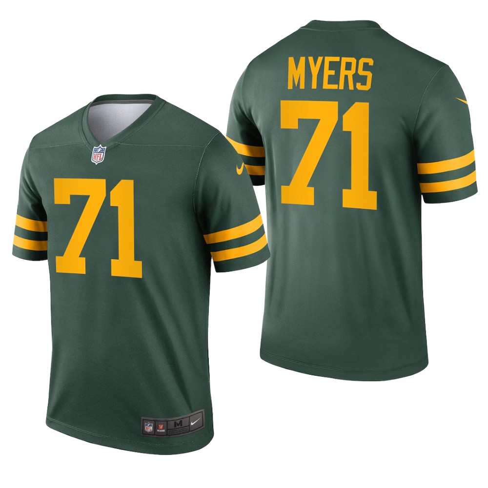 Green Bay Packers Josh Myers Green Jersey Alternate Legend - Men's