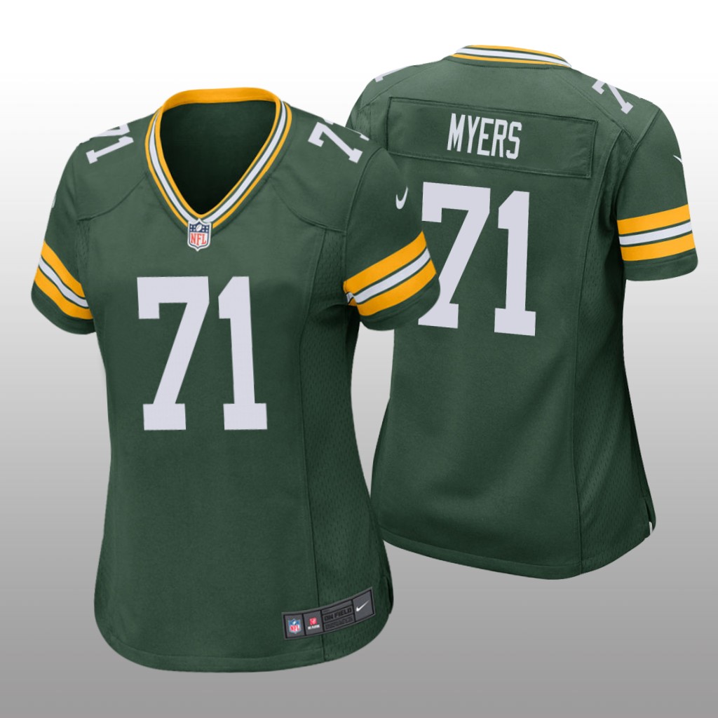 Green Bay Packers Josh Myers Green Jersey Game - Women's