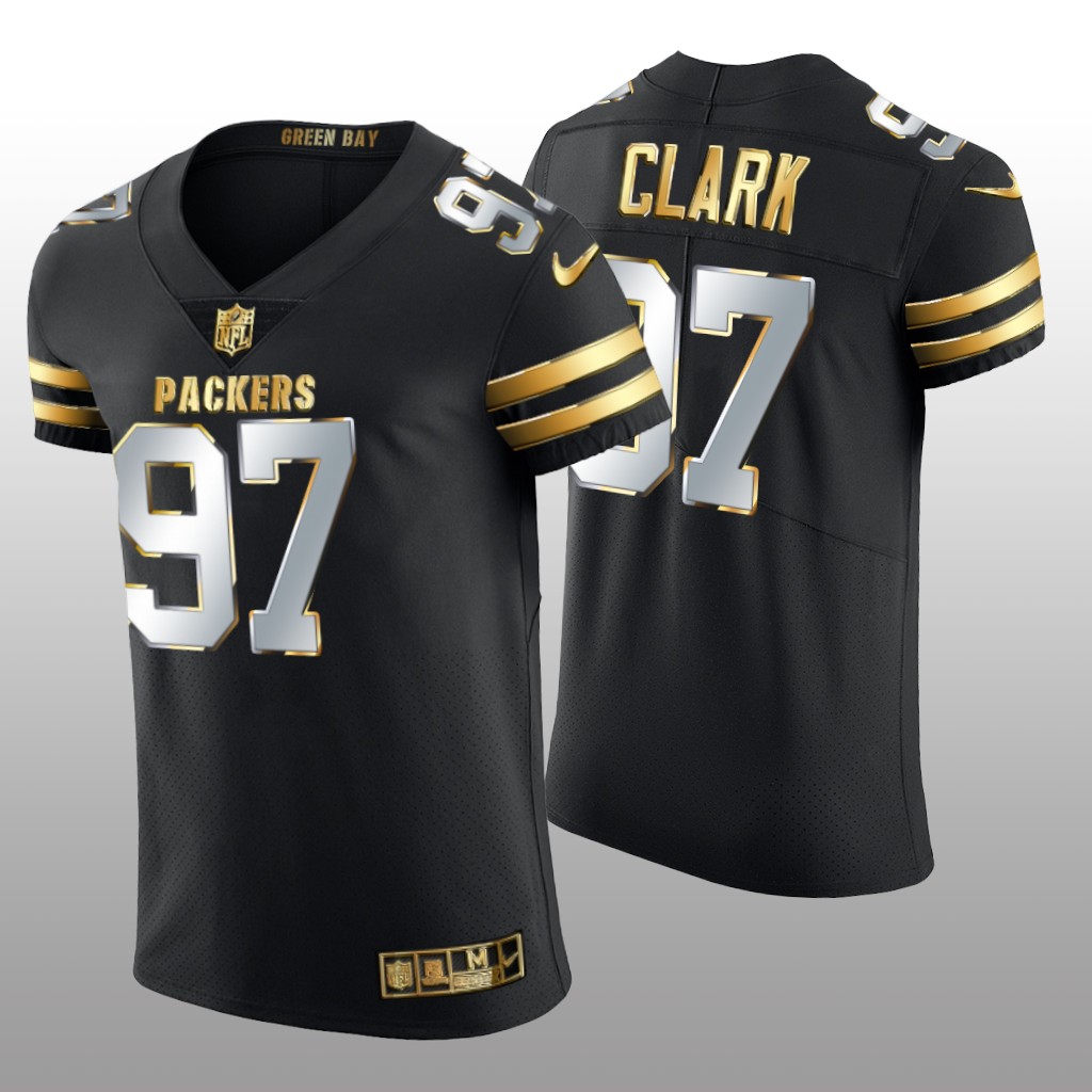 Green Bay Packers Kenny Clark Black Elite Jersey Golden Edition Men's