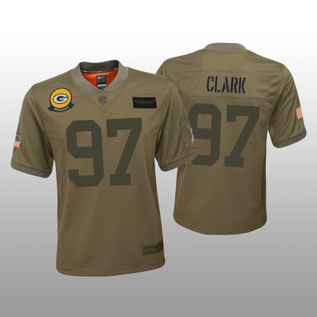 Green Bay Packers Kenny Clark Camo Game Jersey 2019 Salute to Service - Youth