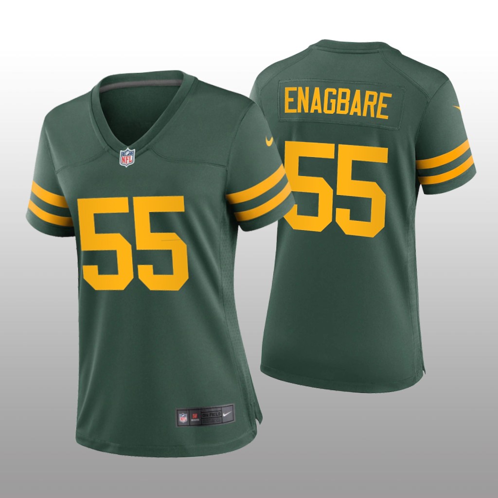 Green Bay Packers Kingsley Enagbare Green Jersey Alternate Game - Women's