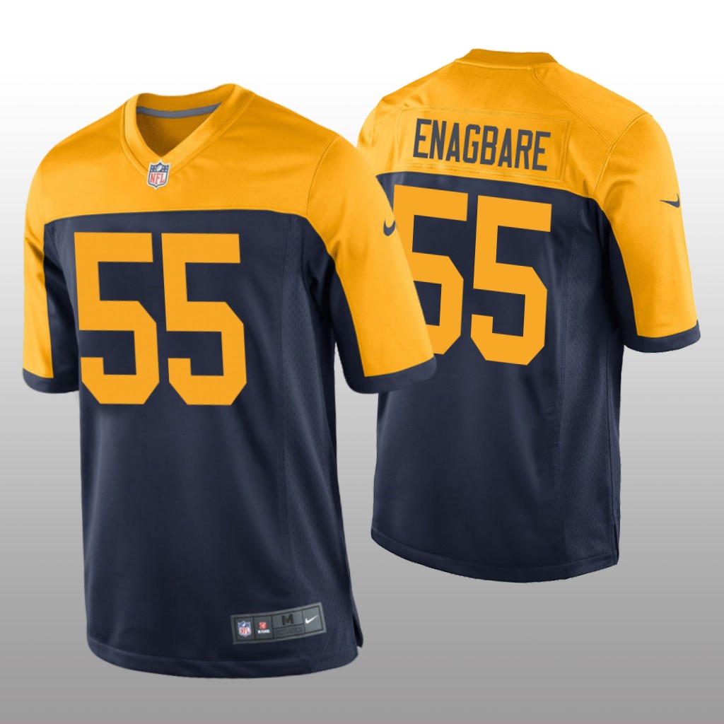 Green Bay Packers Kingsley Enagbare Navy Jersey Throwback Game - Men's