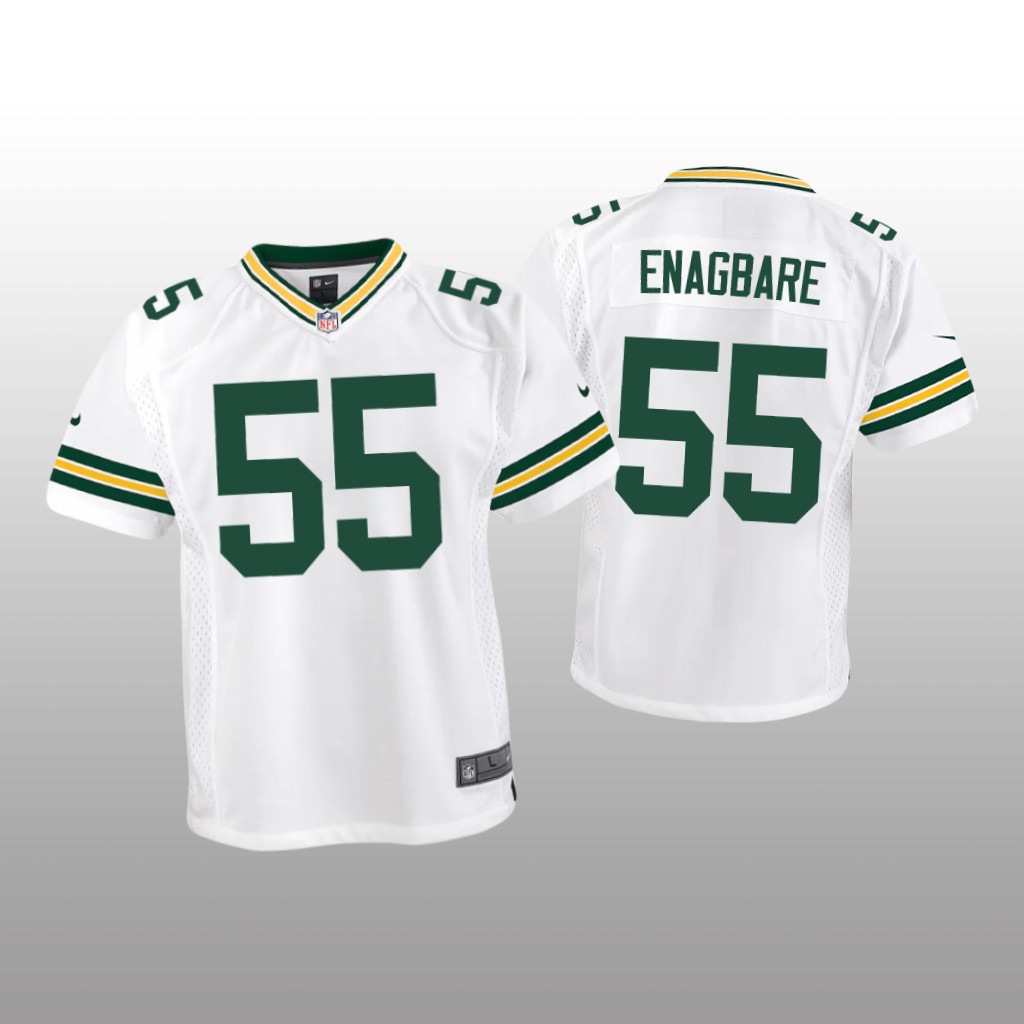 Green Bay Packers Kingsley Enagbare White Jersey Game - Youth