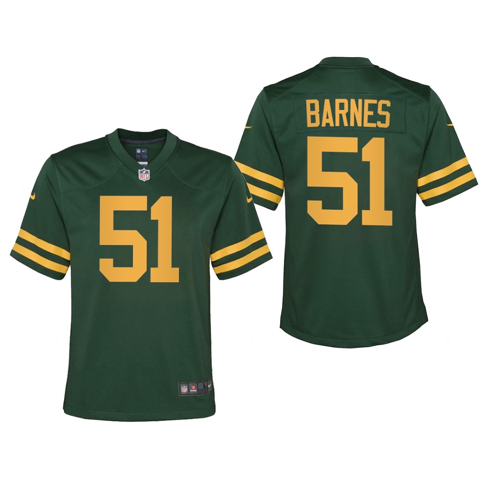 Green Bay Packers Krys Barnes Green Jersey Alternate Game - Youth
