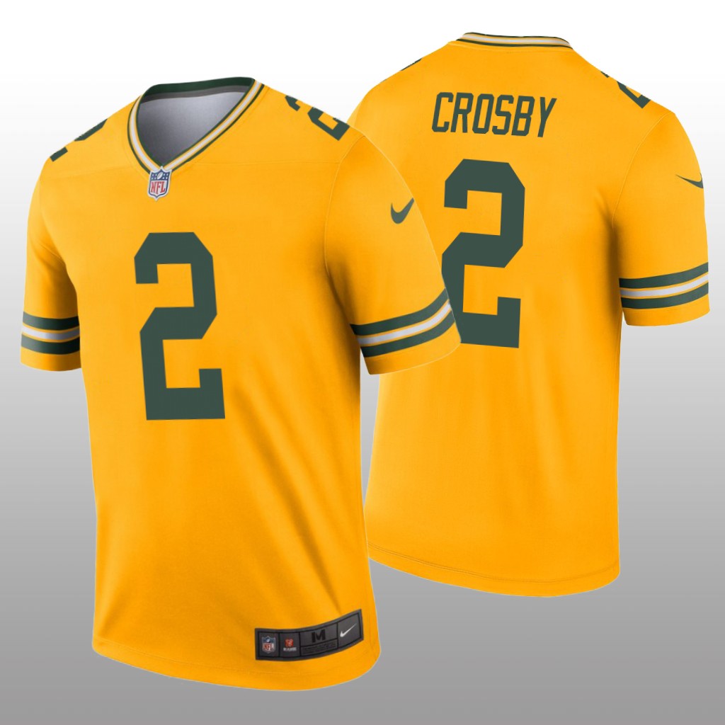 Green Bay Packers Mason Crosby Gold Jersey Inverted Legend - Men's