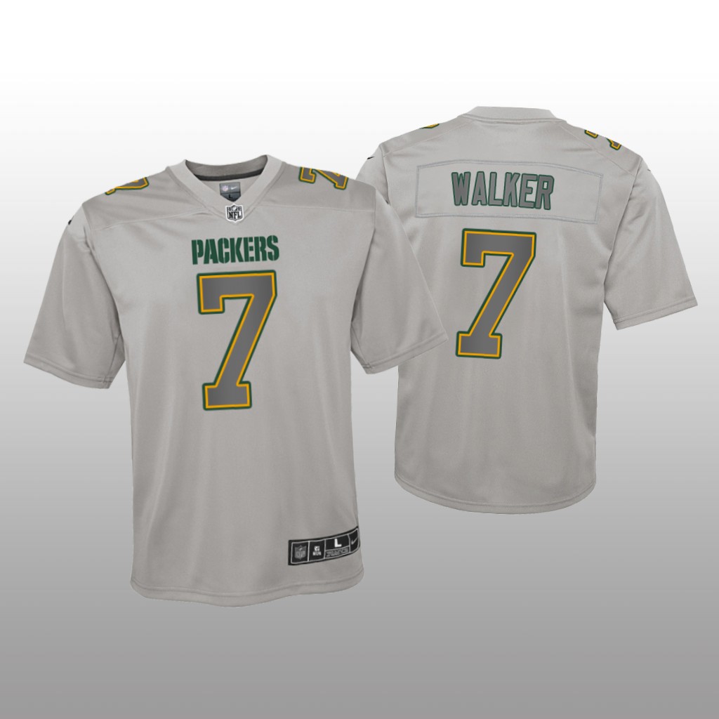 Green Bay Packers Quay Walker Gray Jersey Atmosphere Fashion Game - Youth