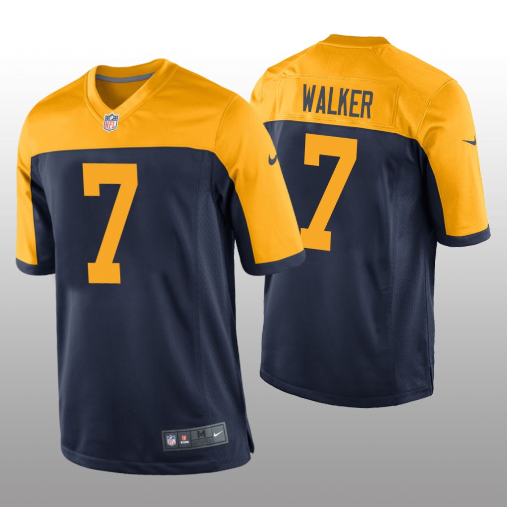 Green Bay Packers Quay Walker Navy Jersey Throwback Game - Men's