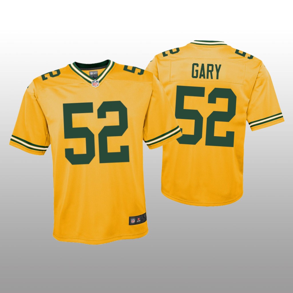Green Bay Packers Rashan Gary Gold Jersey Inverted Game - Youth