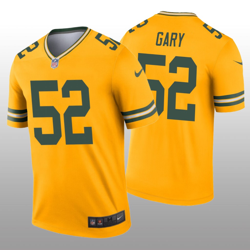 Green Bay Packers Rashan Gary Gold Jersey Inverted Legend - Men's