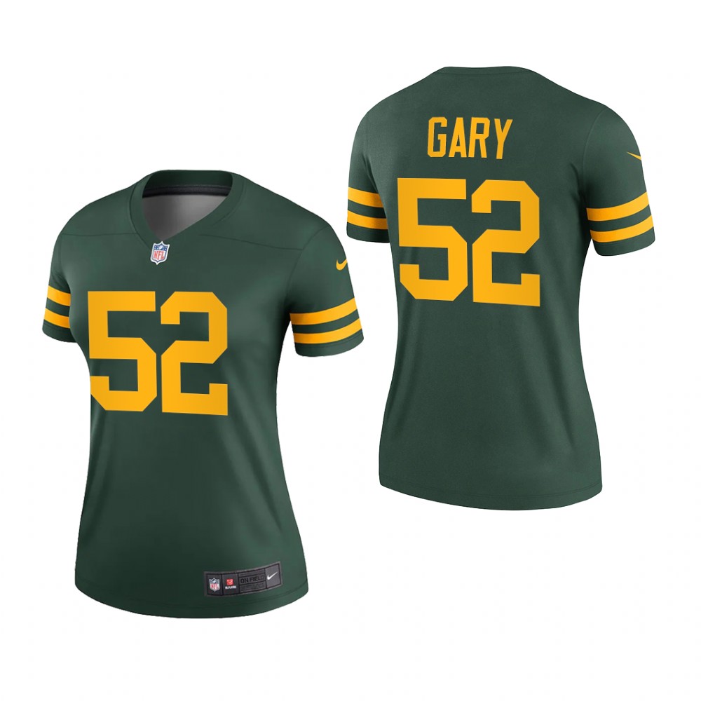 Green Bay Packers Rashan Gary Green Jersey Alternate Legend - Women's