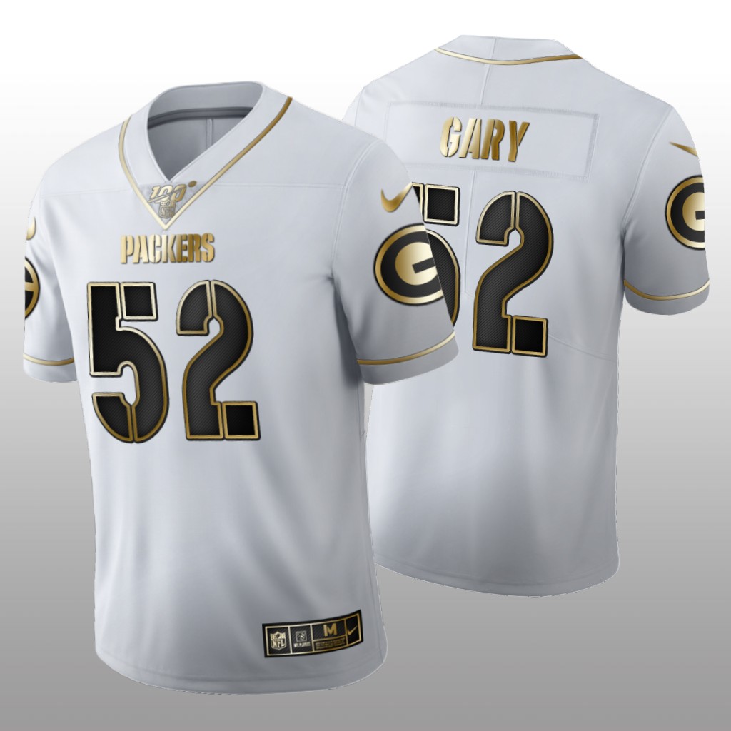 Green Bay Packers Rashan Gary White Golden Edition Jersey 100th Season Men's