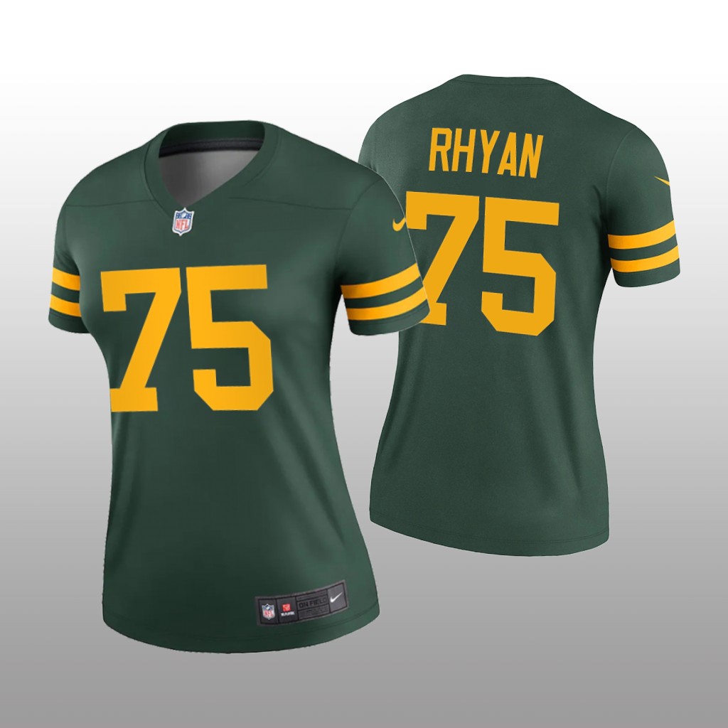 Green Bay Packers Sean Rhyan Green Jersey Alternate Legend - Women's