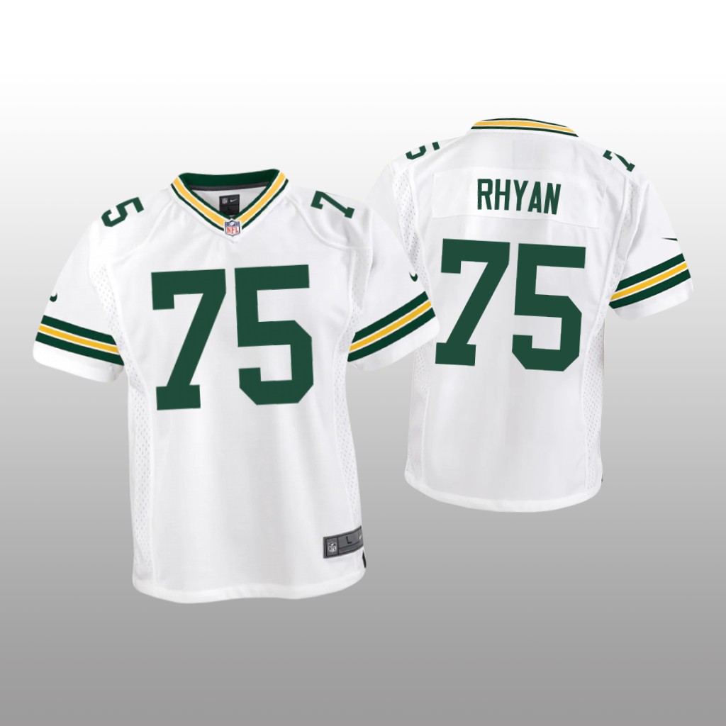 Green Bay Packers Sean Rhyan White Jersey Game - Youth