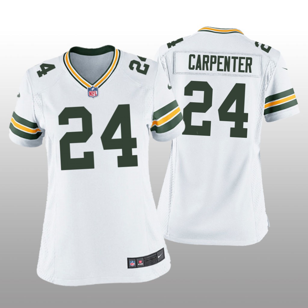 Green Bay Packers Tariq Carpenter White Jersey Game - Women's