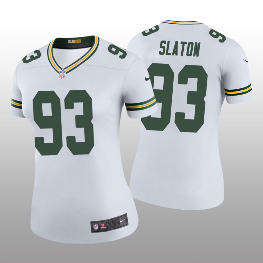 Green Bay Packers Tedarrell Slaton White Jersey Color Rush Legend - Women's