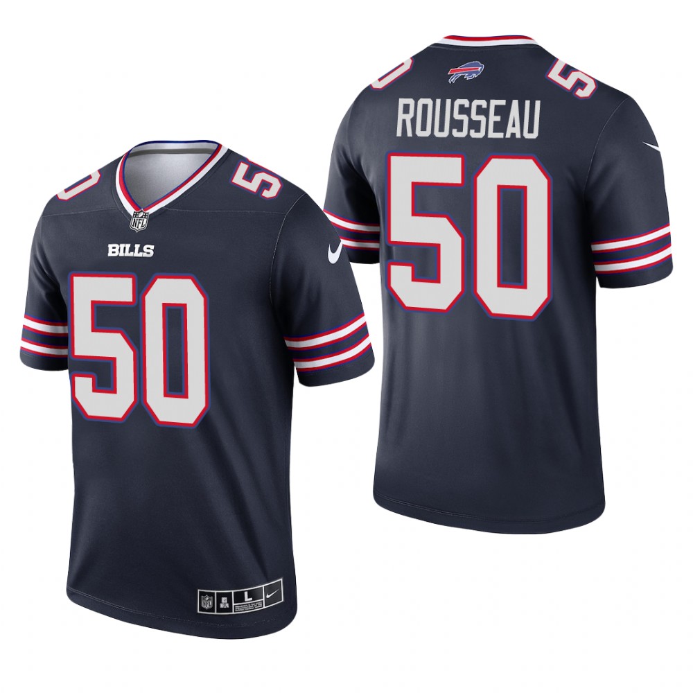Gregory Rousseau Buffalo Bills Navy Jersey Inverted Legend - Men's