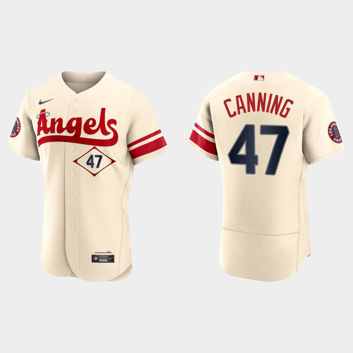 Griffin Canning Los Angeles Angels 2022 City Connect Jersey - Cream