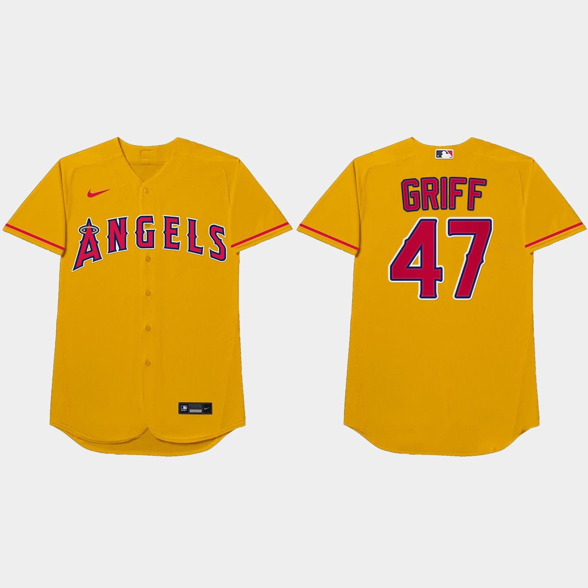 Griffin Canning Nickname Angels 2021 Players' Weekend Griff Jersey - Gold