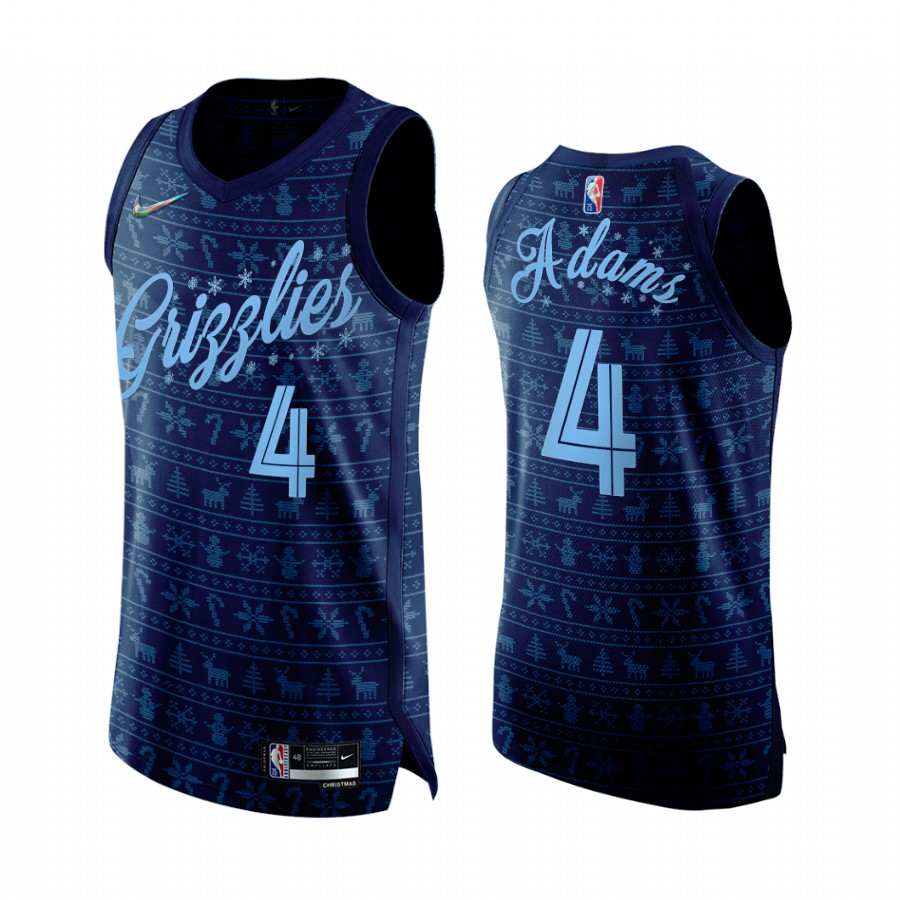 Grizzlies #4 Steven Adams Navy Jersey 75th Anniversary Christmas Eve