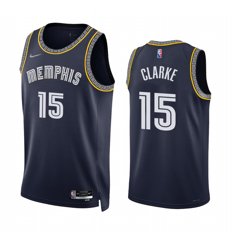 Grizzlies Brandon Clarke 75th Diamond Anniversary Navy #15 Jersey 2021-22