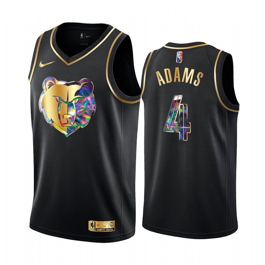 Grizzlies Steven Adams Diamond Logo Black 2021-22 Jersey NBA 75th Season