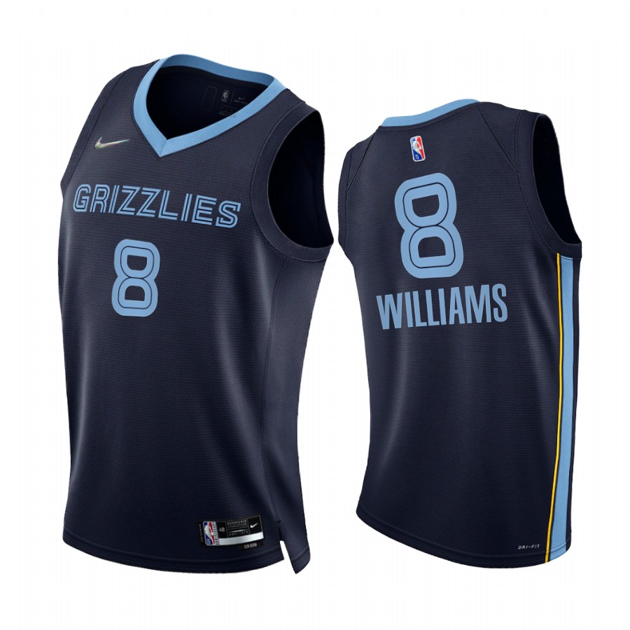Grizzlies Ziaire Williams 75th Diamond Anniversary Blue #8 Jersey 2021-22
