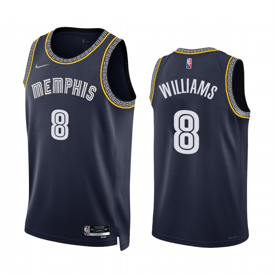 Grizzlies Ziaire Williams 75th Diamond Anniversary Navy #8 Jersey 2021-22