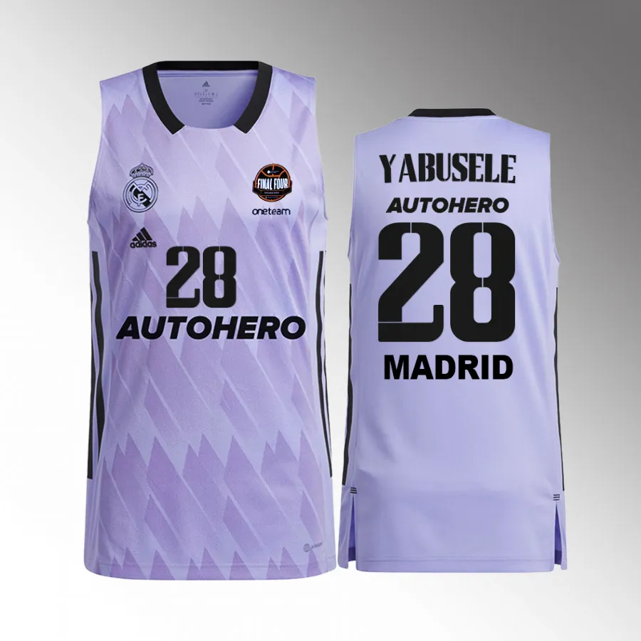 Guerschon Yabusele 11th Euroleague Champions Real Madrid  #28 Purple Jersey Away Shirt