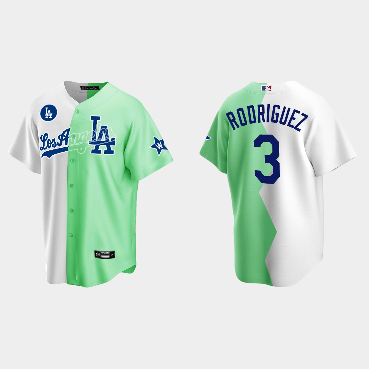 Guillermo Rodriguez Los Angeles Dodgers 2022 Celebrity Softball Game Split Jersey - White Green