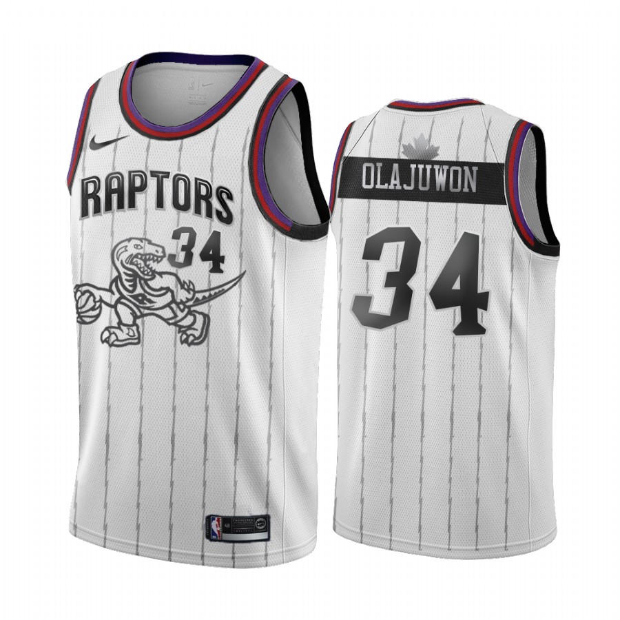 Hakeem Olajuwon #34 Toronto Raptors White Hardwood Classics Jersey