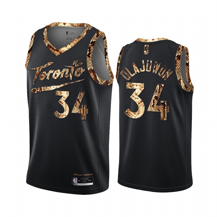 Hakeem Olajuwon Toronto Raptors Black Python Skin Jersey 2021 Exclusive Edition
