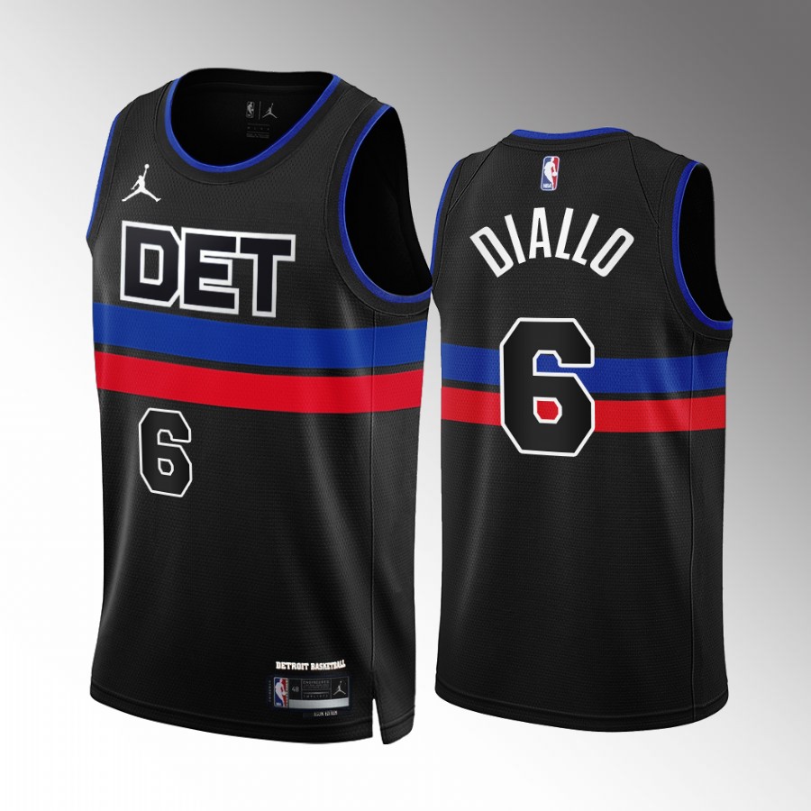 Hamidou Diallo 2022-23 Detroit Pistons Black #6 Statement Edition Jersey Swingman
