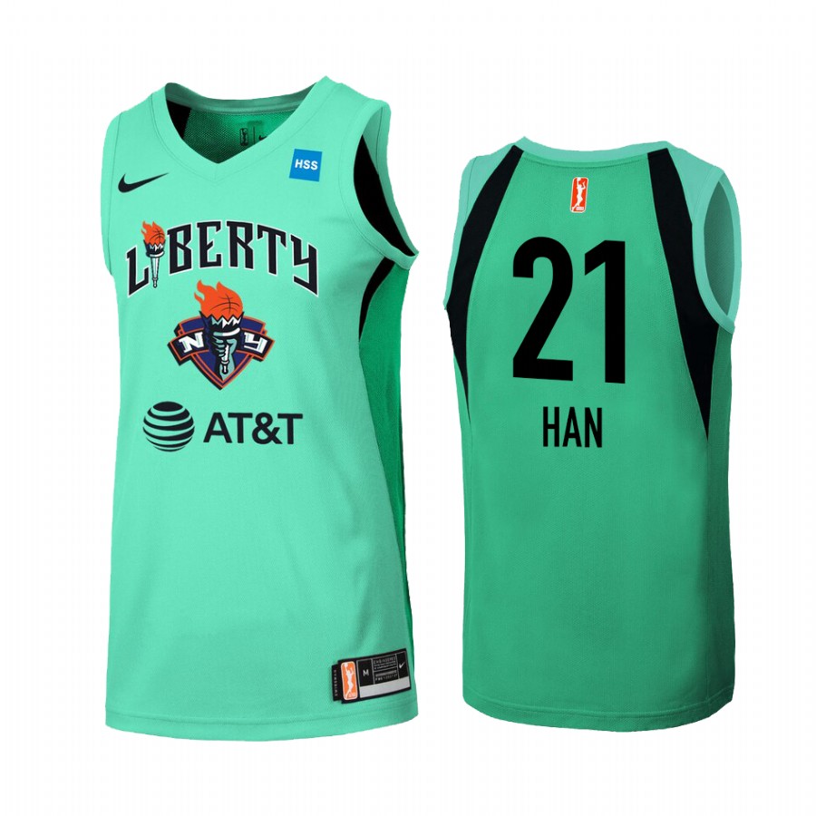 Han Xu New York Liberty WNBA Primary Women's Mint Green Jersey