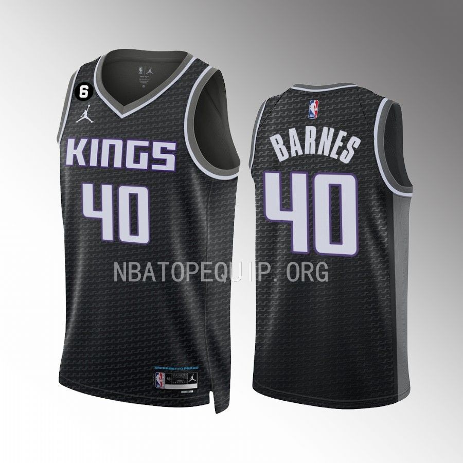 Harrison Barnes Sacramento Kings #40 Black Jersey 2022-23 Statement Edition Swingman