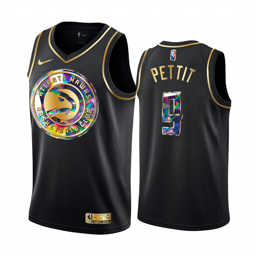 Hawks Bob Pettit NBA 75th Anniversary Team Jersey Black Diamond Edition
