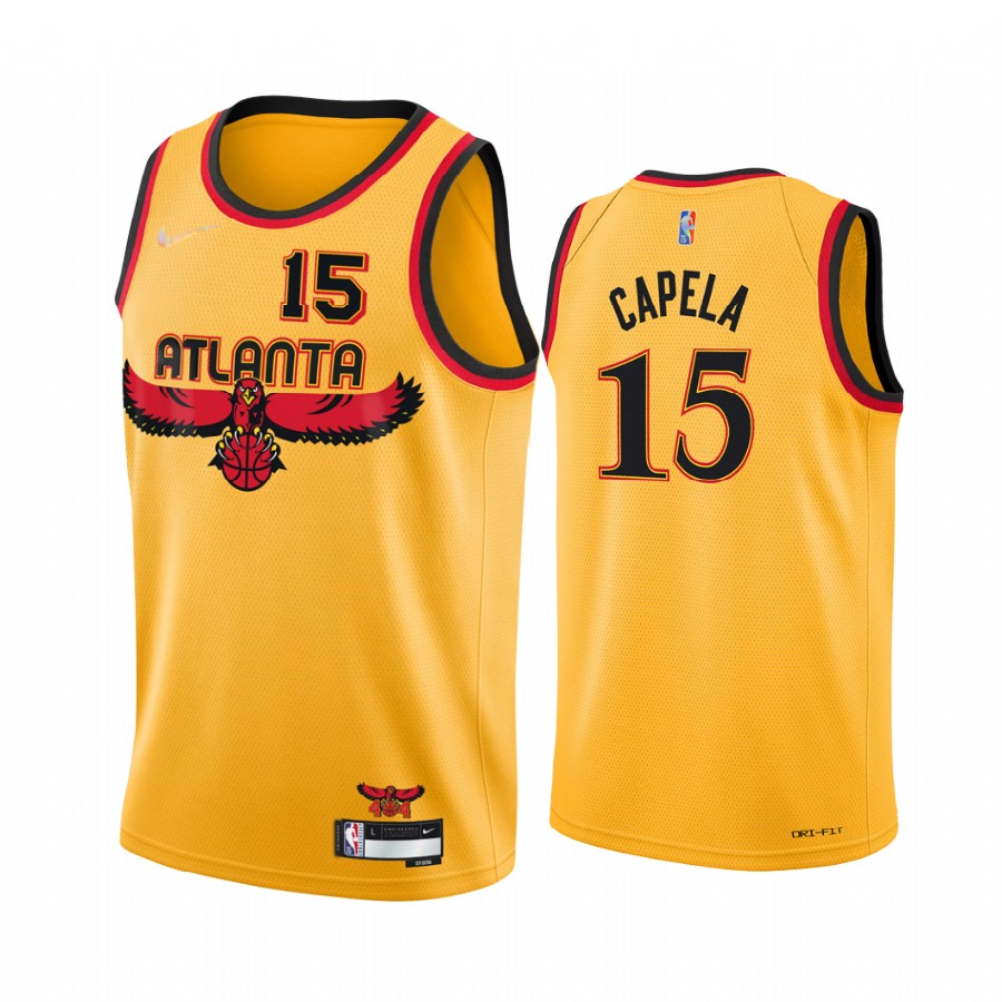 Hawks Clint Capela Gold 75th Anniversary 2021-22 City Edition #15 Jersey