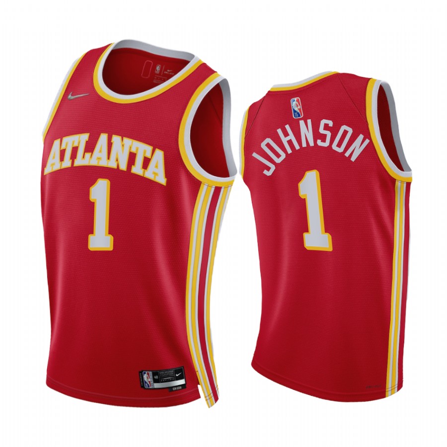 Hawks Jalen Johnson Icon Edition Red 2021-22 Jersey 75th Season Diamond